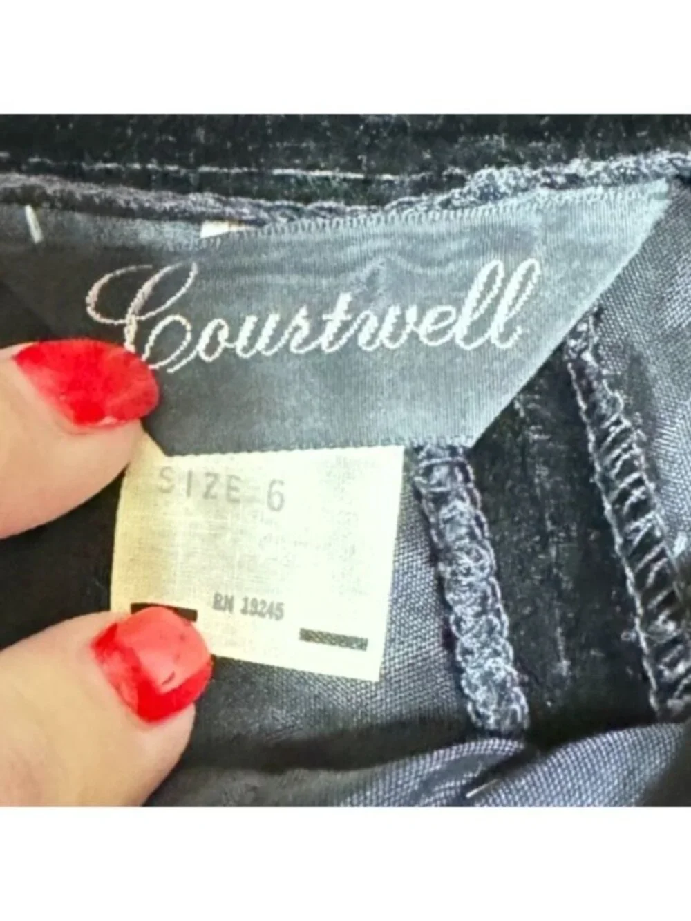 Vtg Courtwell Black Velvet Pants Sz 6 Pleated w/ Pockets Evening Wear USA Made